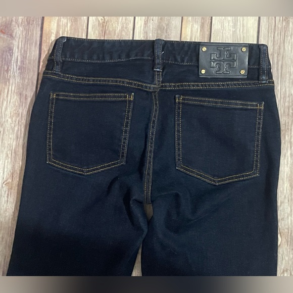 NEW Tory Burch Sz 25 Dark Wash Straight Leg Jeans - Picture 7 of 8